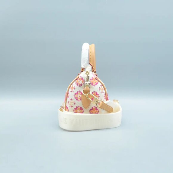 Auth LOUIS VUITTON Speedy 20 Bandouliere White&Orange Monogram Canvas 3117-1092 - Picture 3 of 12